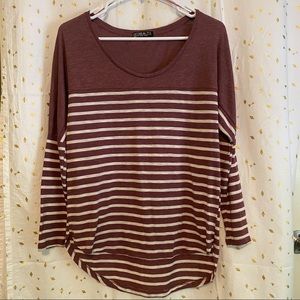 Scoop neck striped top